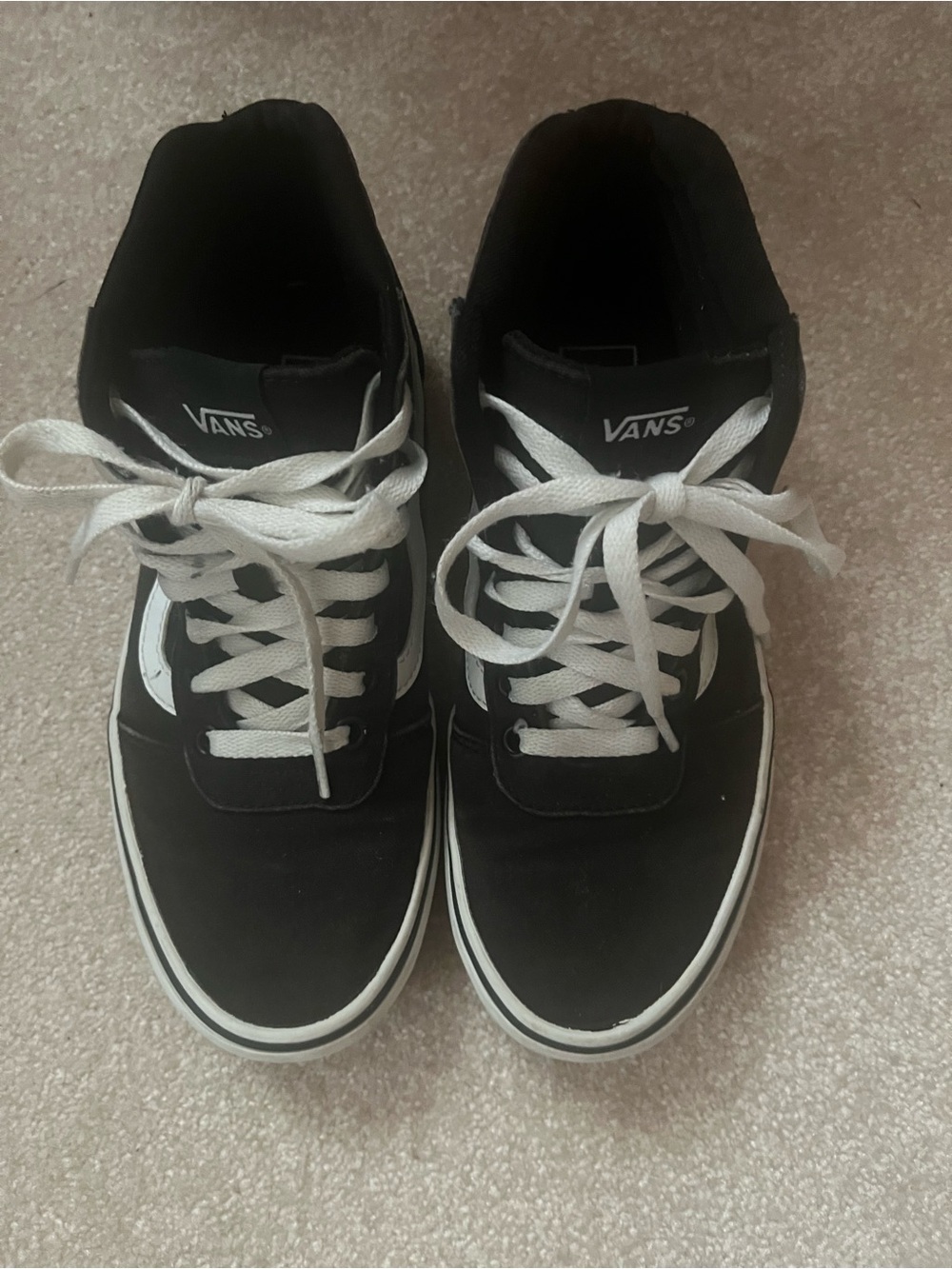 Vans Black and White High-Top Skate Sneakers